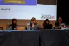 Mme s'exprime à la table des élus aux côtés de Marie Plourde, Maeva Vilain et Alex Norris.
