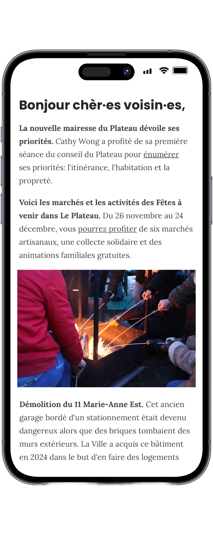 Aperçu de l'infolettre