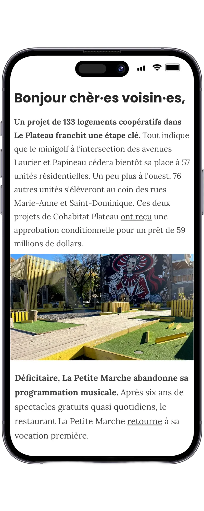 Aperçu de l'infolettre